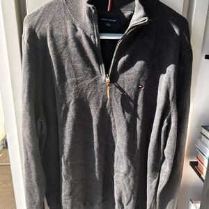 Tommy Hilfiger Men's Charcoal Zip-Up Sweater